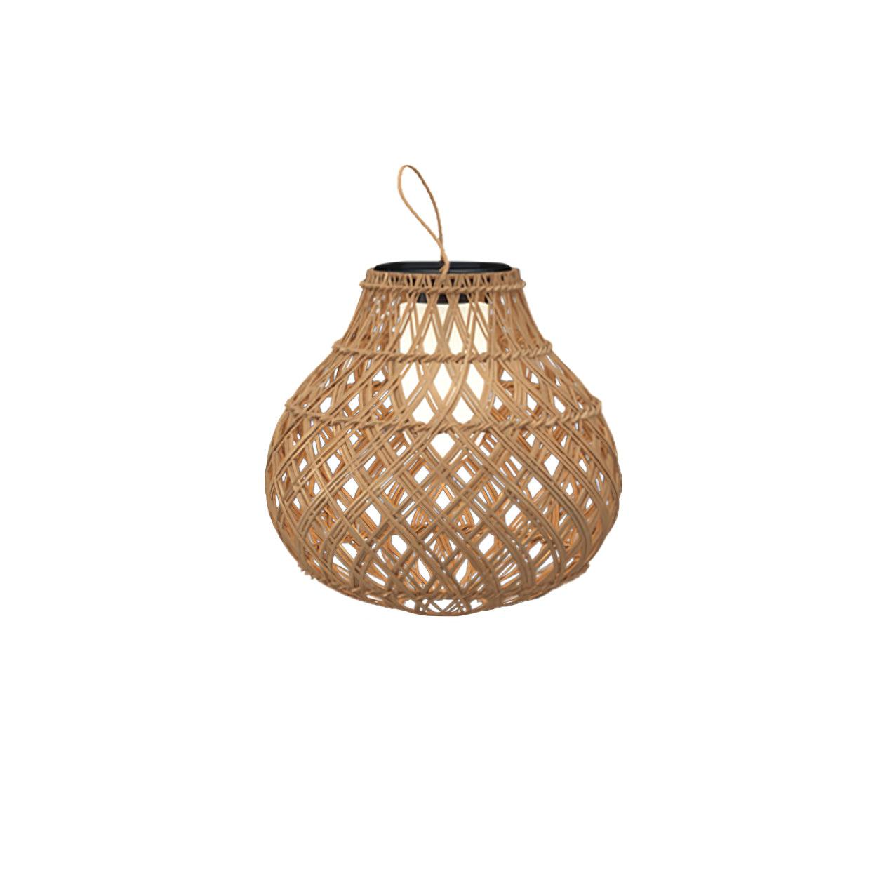 Woven Sphere Lantern Outdoor Lamp Dia 13.4″ x H 13.4″ / Dia 34cm x H 34cm / Model B: Solar-Powered Version / Warm Light