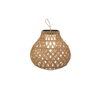 Woven Sphere Lantern Outdoor Lamp Dia 13.4″ x H 13.4″ / Dia 34cm x H 34cm / Model B: Solar-Powered Version / Warm Light