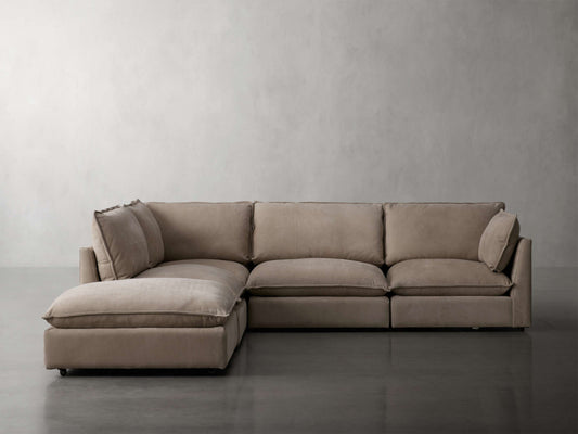 Owen Nubuck Leather Five-Piece Sectional