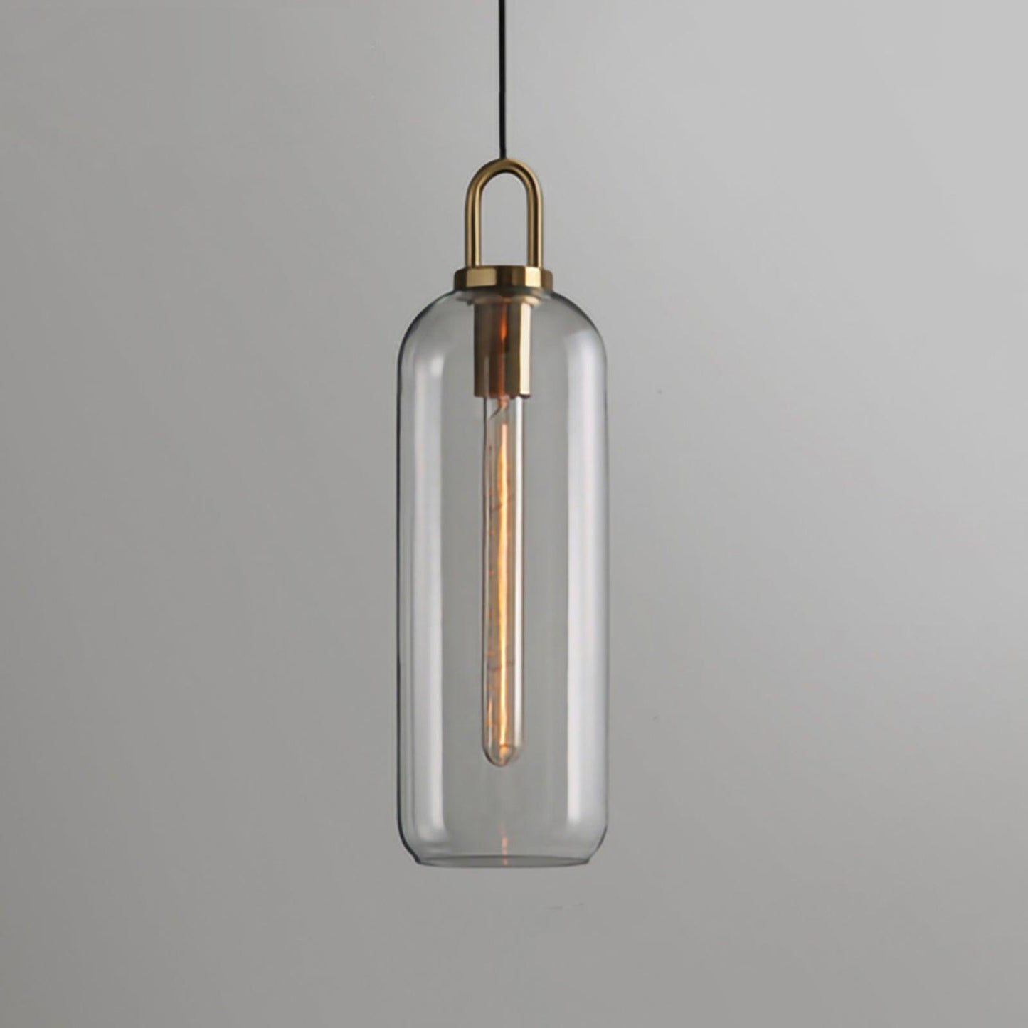 Glass Pendant Light ? 5.9″ x H19.7″ / Dia 15cm x H 50cm / Transparent glass Pendant light