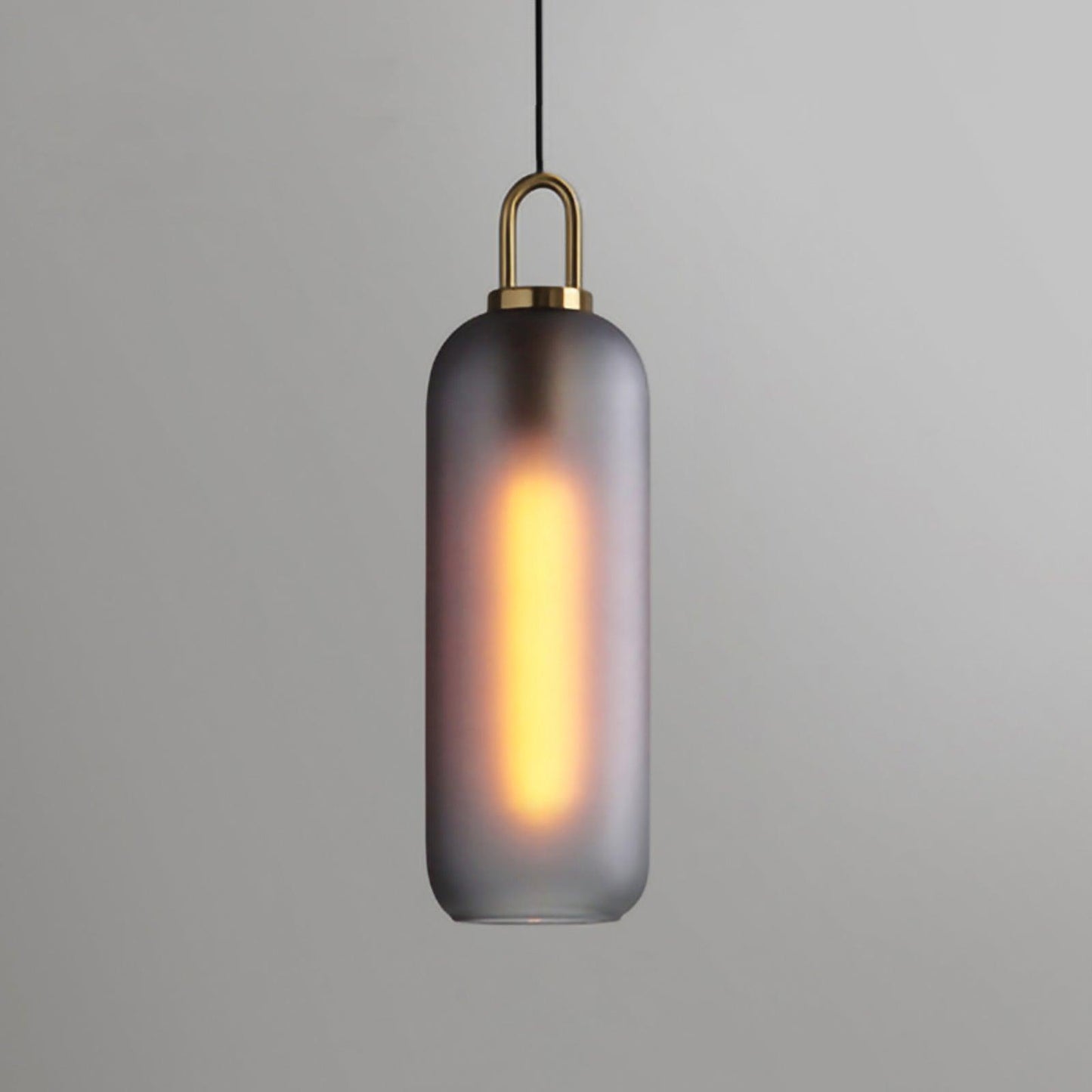 Glass Pendant Light ? 5.9″ x H19.7″ / Dia 15cm x H 50cm / Frosted smoke gray Pendant light