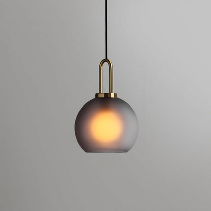 Glass Pendant Light ? 7.8″ x H11.8″ / Dia 20cm x H 30cm / Frosted smoke gray Pendant light