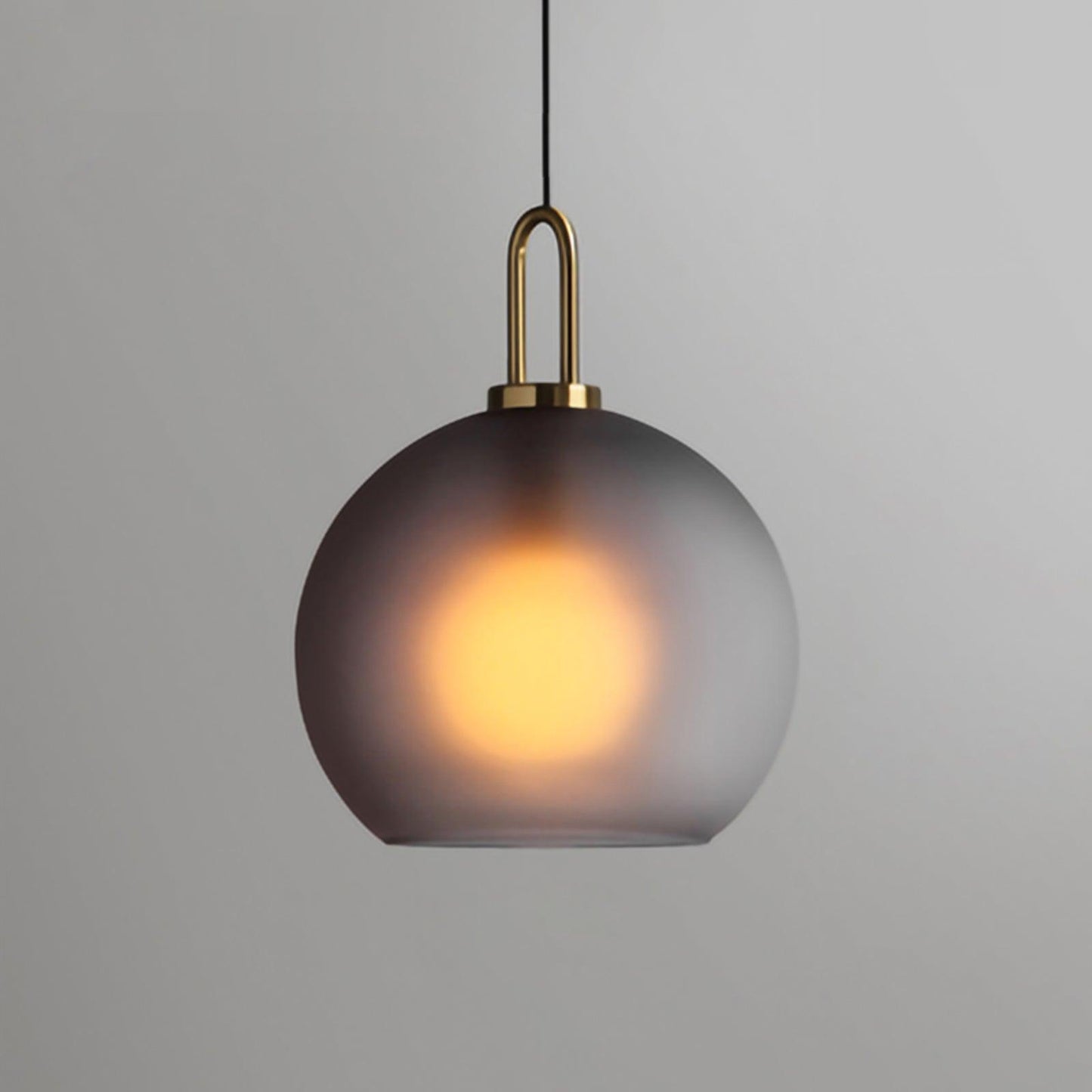Glass Pendant Light ? 11.8″ x H15.4″ / Dia 30cm x H 39cm / Frosted smoke gray Pendant light