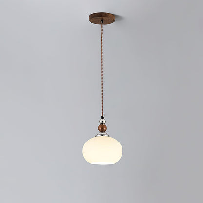 Yisi Po Pendant Lamp Dia 7.1″ x H 4.7″ / Dia 18cm x H 12cm / Walnut color & Chrome Pendant light