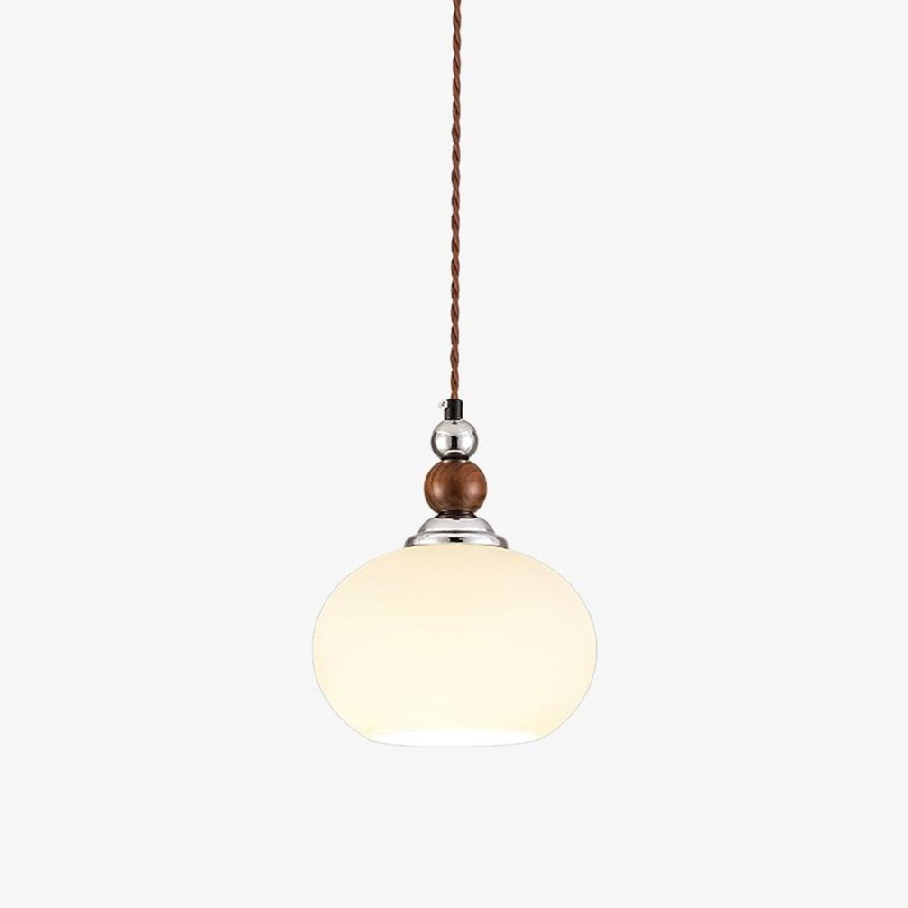 Yisi Po Pendant Lamp Dia 7.1″ x H 4.7″ / Dia 18cm x H 12cm / Walnut color & Chrome Pendant light