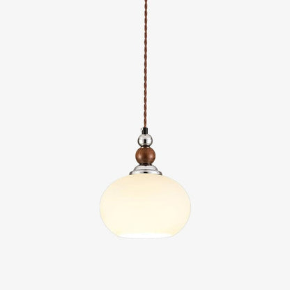 Yisi Po Pendant Lamp Dia 7.1″ x H 4.7″ / Dia 18cm x H 12cm / Walnut color & Chrome Pendant light