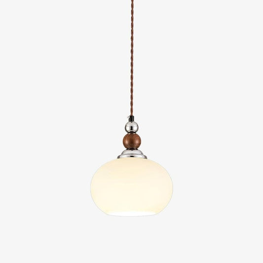 Yisi Po Pendant Lamp Dia 7.1″ x H 4.7″ / Dia 18cm x H 12cm / Walnut color & Chrome Pendant light
