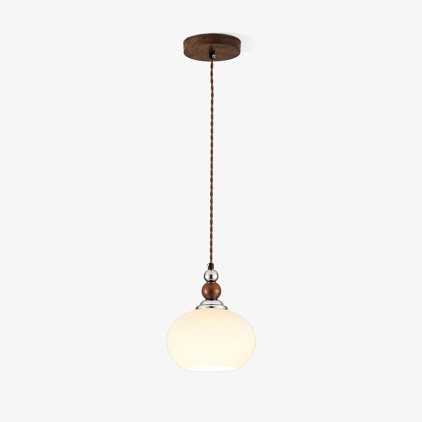 Yisi Po Pendant Lamp Dia 7.1″ x H 4.7″ / Dia 18cm x H 12cm / Walnut color & Chrome Pendant light