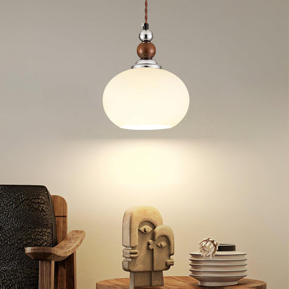 Yisi Po Pendant Lamp Dia 7.1″ x H 4.7″ / Dia 18cm x H 12cm / Walnut color & Chrome Pendant light