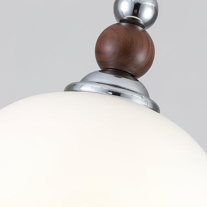 Yisi Po Pendant Lamp Dia 7.1″ x H 4.7″ / Dia 18cm x H 12cm / Walnut color & Chrome Pendant light