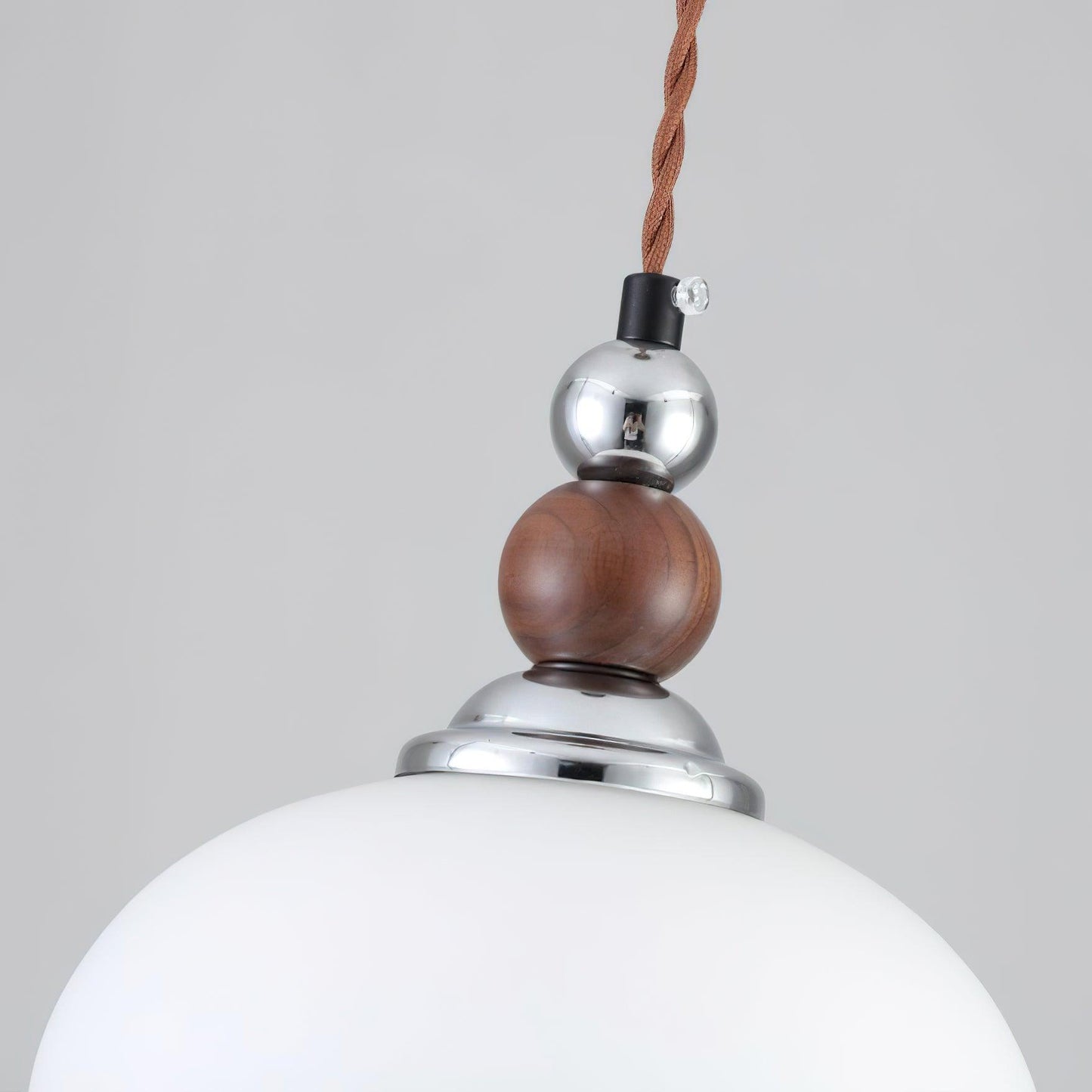 Yisi Po Pendant Lamp Dia 7.1″ x H 4.7″ / Dia 18cm x H 12cm / Walnut color & Chrome Pendant light