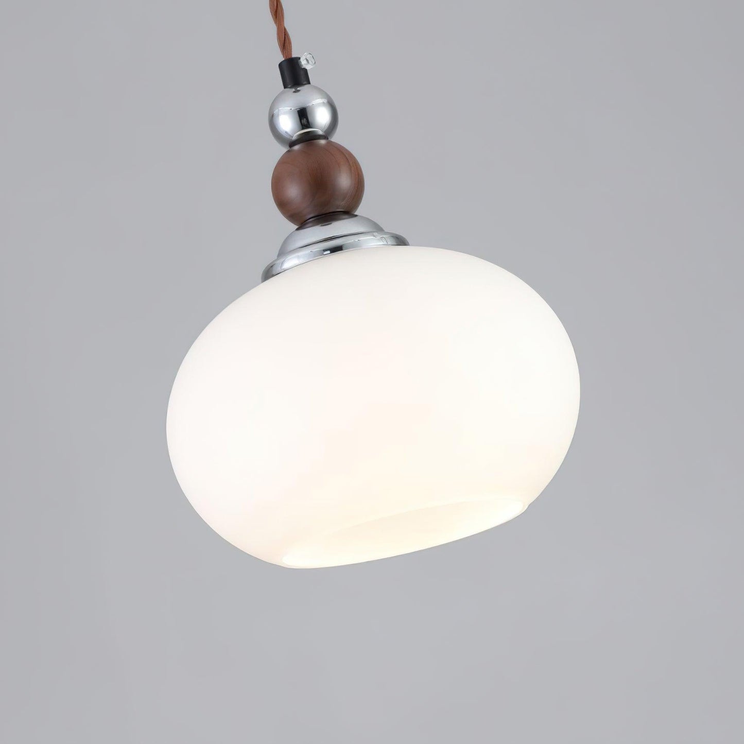 Yisi Po Pendant Lamp Dia 7.1″ x H 4.7″ / Dia 18cm x H 12cm / Walnut color & Chrome Pendant light