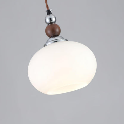 Yisi Po Pendant Lamp Dia 7.1″ x H 4.7″ / Dia 18cm x H 12cm / Walnut color & Chrome Pendant light