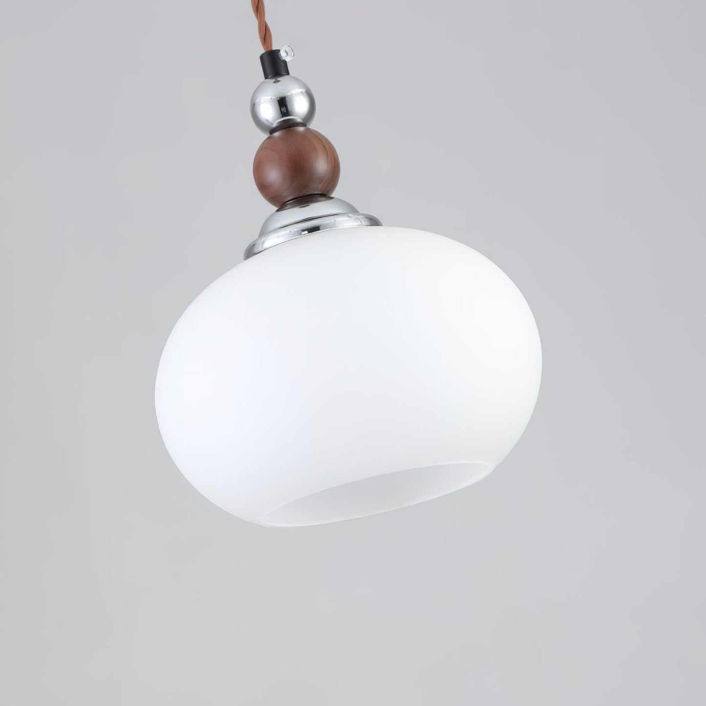 Yisi Po Pendant Lamp Dia 7.1″ x H 4.7″ / Dia 18cm x H 12cm / Walnut color & Chrome Pendant light