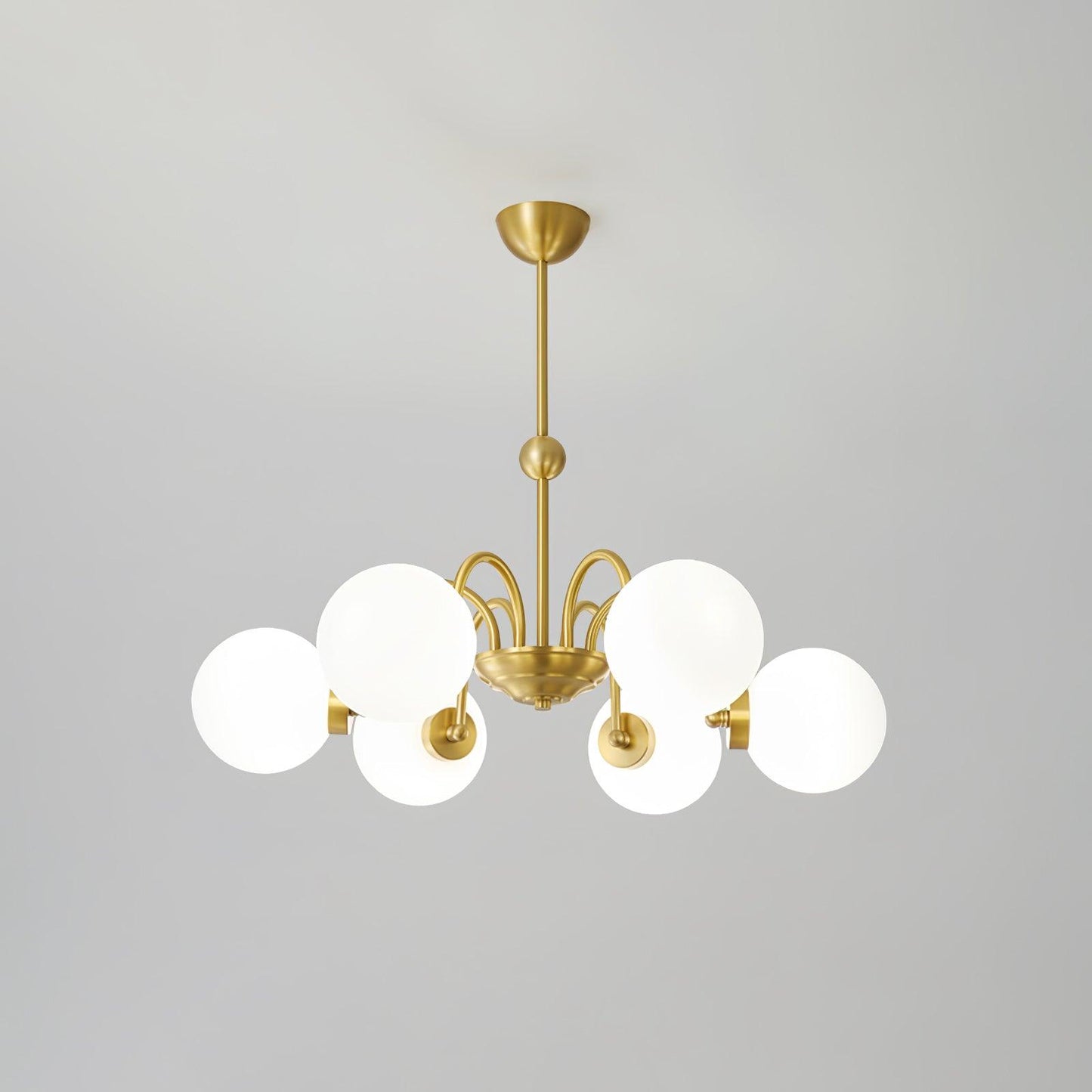 Yisu Brass Chandelier 6 heads ? 27.6″ x H 24.8″ / Dia 70cm x H 63cm / Brass & White Chandelier