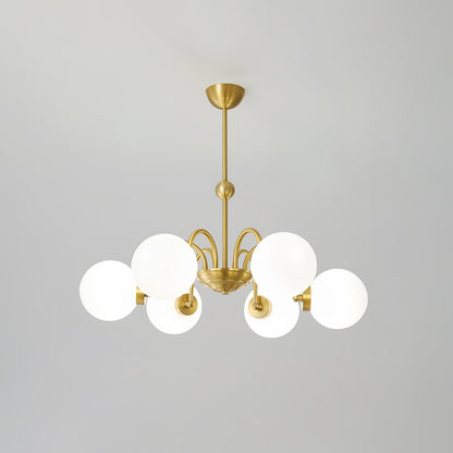 Yisu Brass Chandelier 6 heads ? 27.6″ x H 24.8″ / Dia 70cm x H 63cm / Brass & White Chandelier
