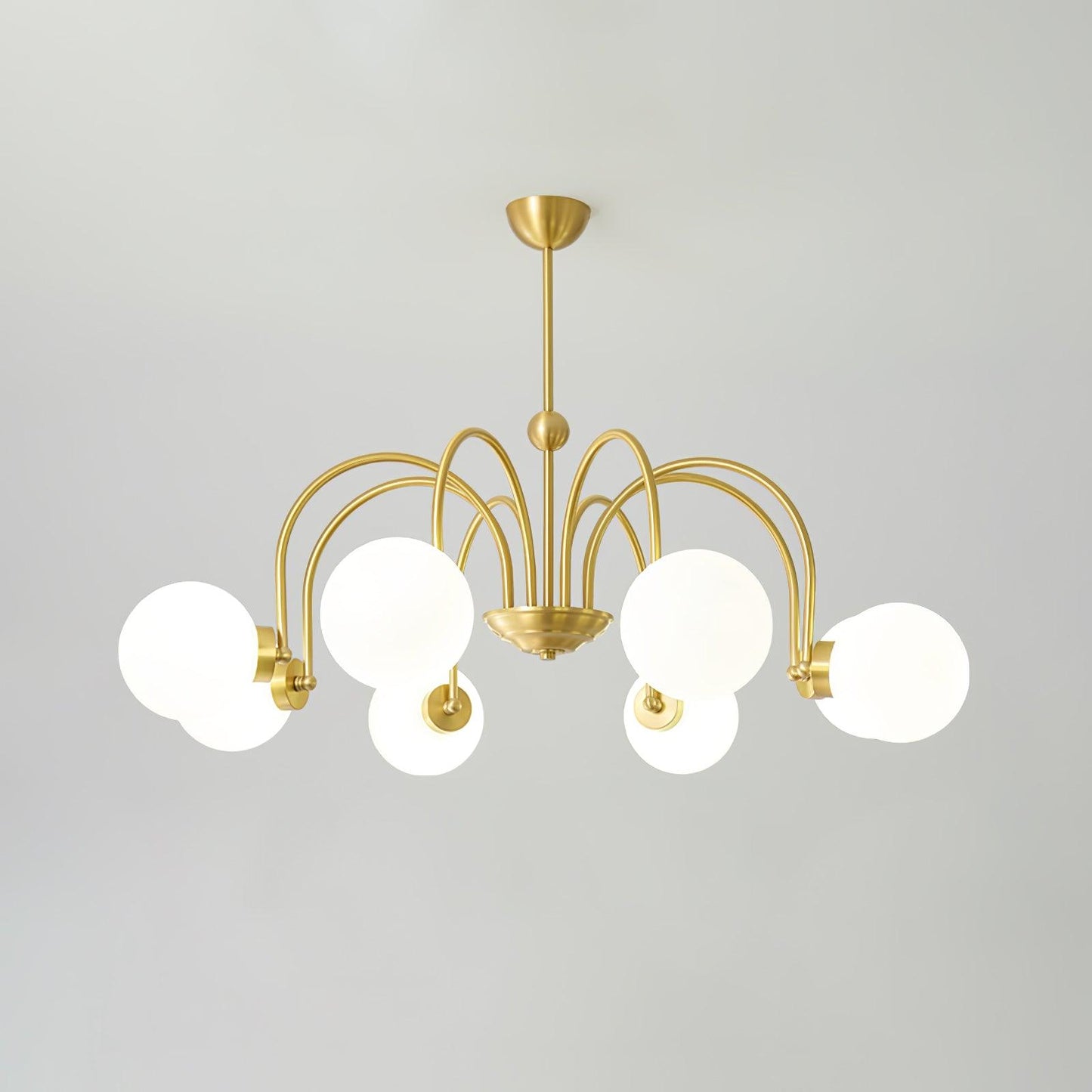 Yisu Brass Chandelier 8 heads ? 37.4″ x H 24.8″ / Dia 95cm x H 63cm / Brass & White Chandelier