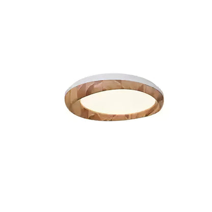 Zenova Wood Ceiling Light Dia 23.6’’ x H 5.1’’ / White & Wood Color / Warm Light Ceiling lamp