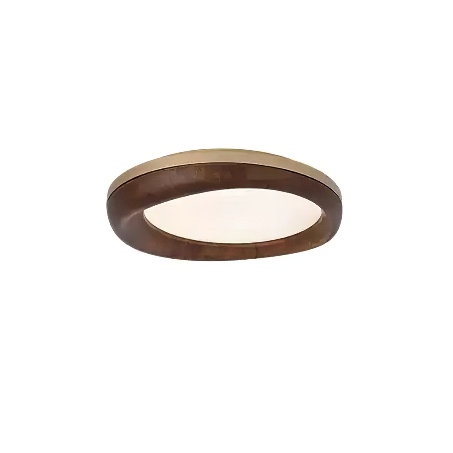 Zenova Wood Ceiling Light Dia 31.5’’ x H 5.5’’ / Gold & Walnut Color / Warm Light Ceiling lamp
