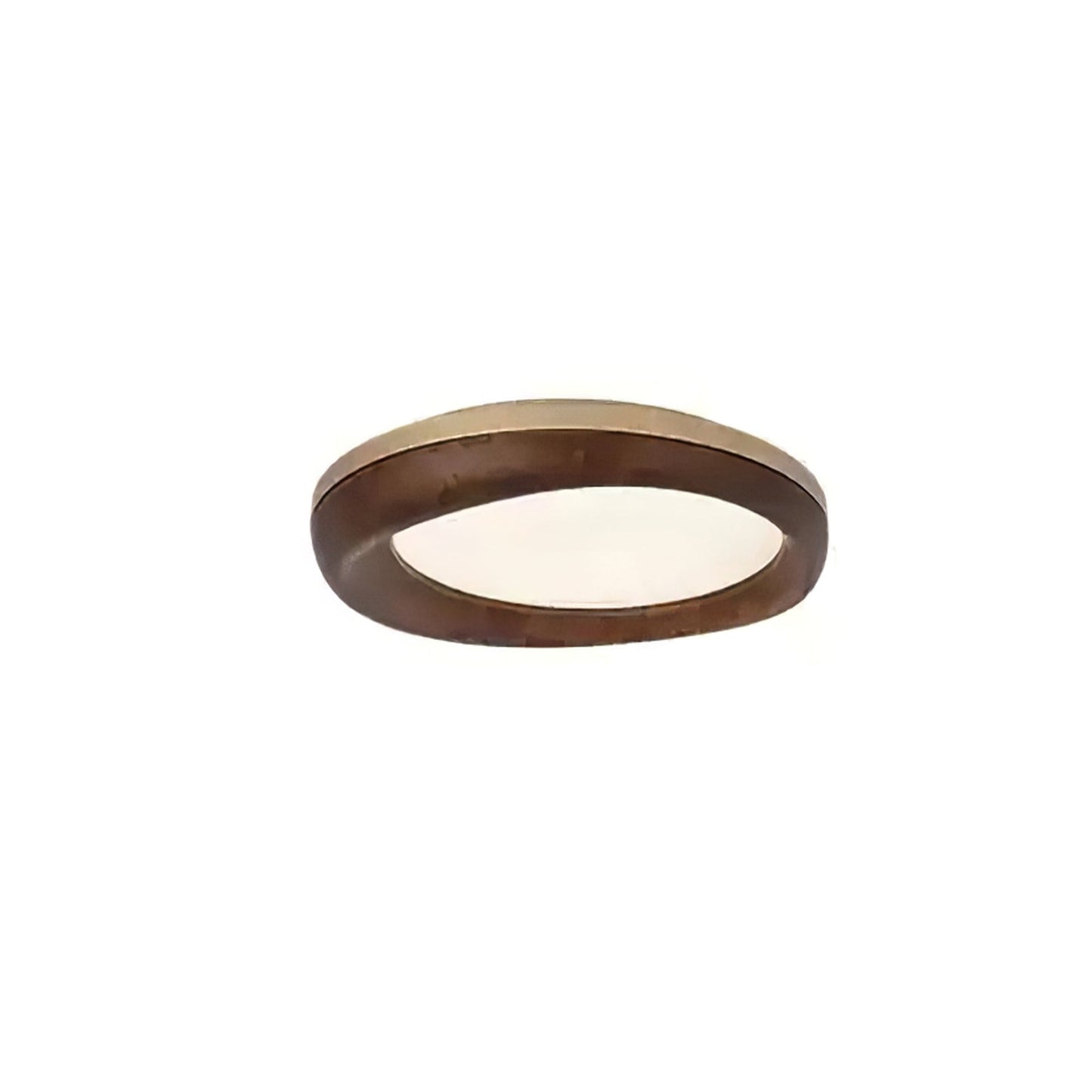 Zenova Wood Ceiling Light Dia 23.6’’ x H 5.1’’ / Gold & Walnut Color / Warm Light Ceiling lamp