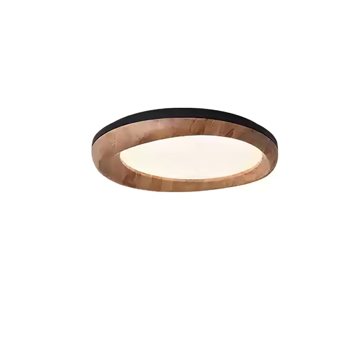 Zenova Wood Ceiling Light Dia 31.5’’ x H 5.5’’ / Black & Wood Color / Warm Light Ceiling lamp