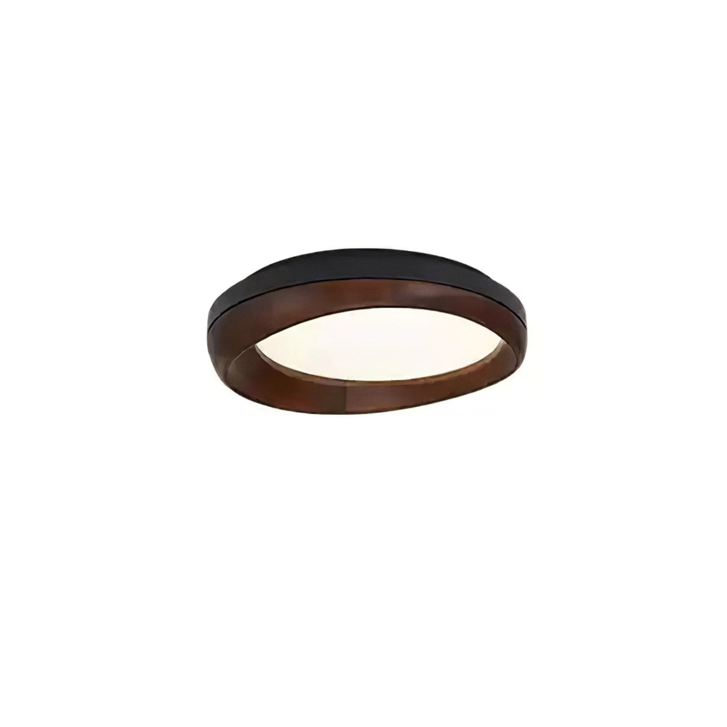 Zenova Wood Ceiling Light Dia 17.7’’ x H 4.7’’ / Black & Walnut Color / Warm Light Ceiling lamp