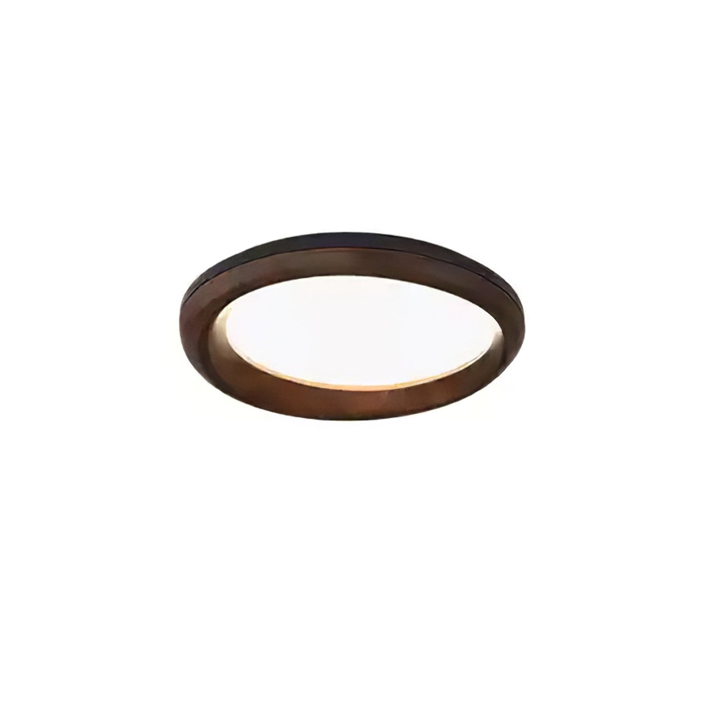 Zenova Wood Ceiling Light Dia 23.6’’ x H 5.1’’ / Black & Walnut Color / Warm Light Ceiling lamp