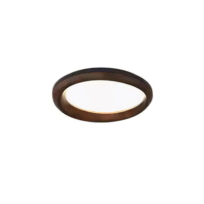 Zenova Wood Ceiling Light Dia 23.6’’ x H 5.1’’ / Black & Walnut Color / Warm Light Ceiling lamp