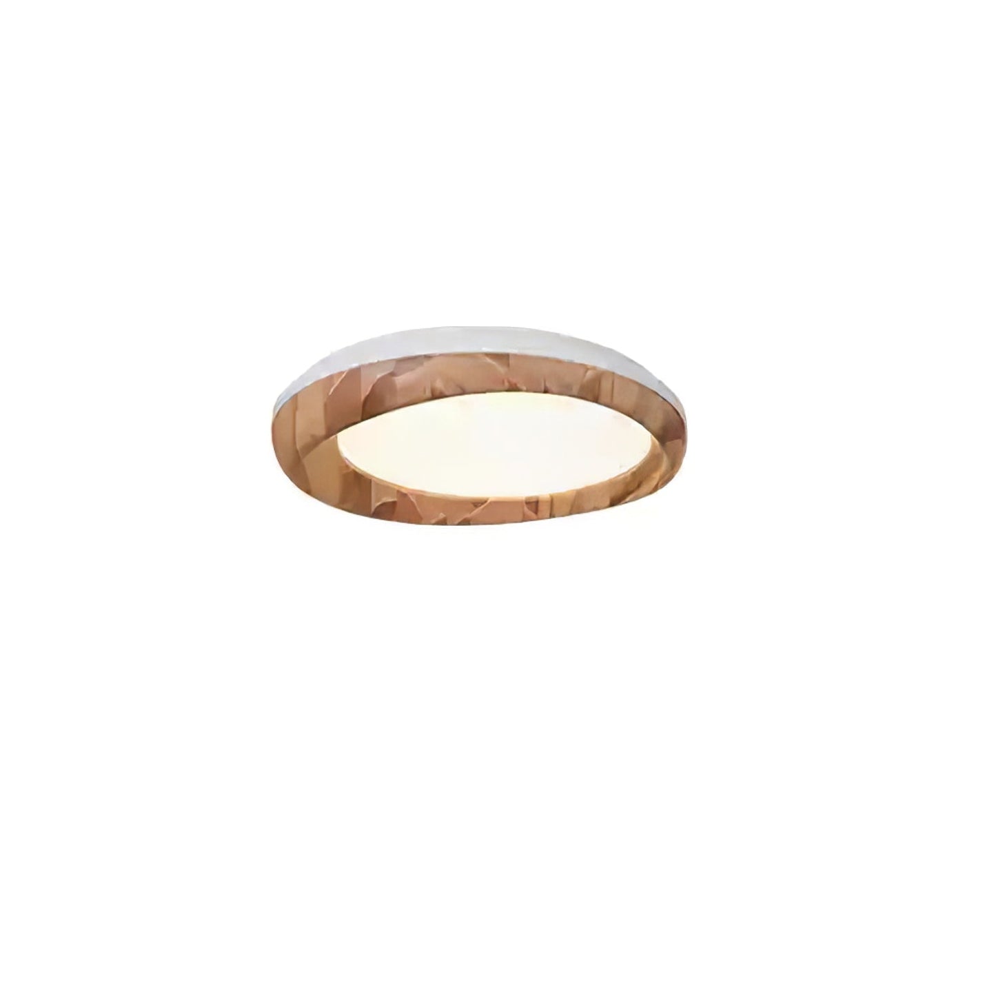 Zenova Wood Ceiling Light Dia 17.7’’ x H 4.7’’ / White & Wood Color / Warm Light Ceiling lamp