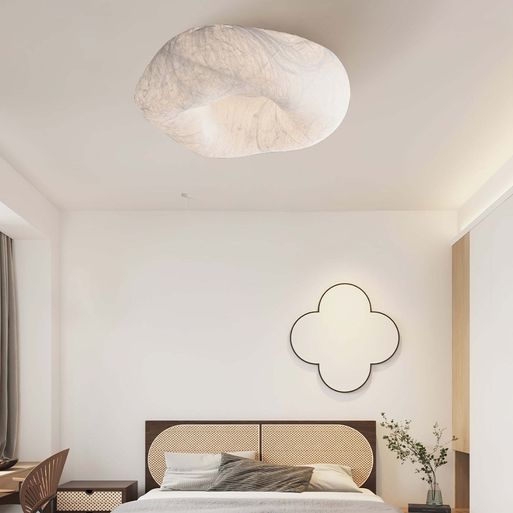 Yunduo Silk Ceiling Lamp ? 19.7″ x H 7″ / Dia 50cm x H 18cm (Power ~20W) / White / Warm Light Ceiling lamp