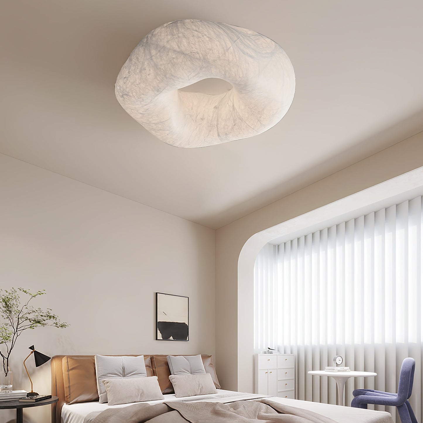 Yunduo Silk Ceiling Lamp ? 19.7″ x H 7″ / Dia 50cm x H 18cm (Power ~20W) / White / Warm Light Ceiling lamp