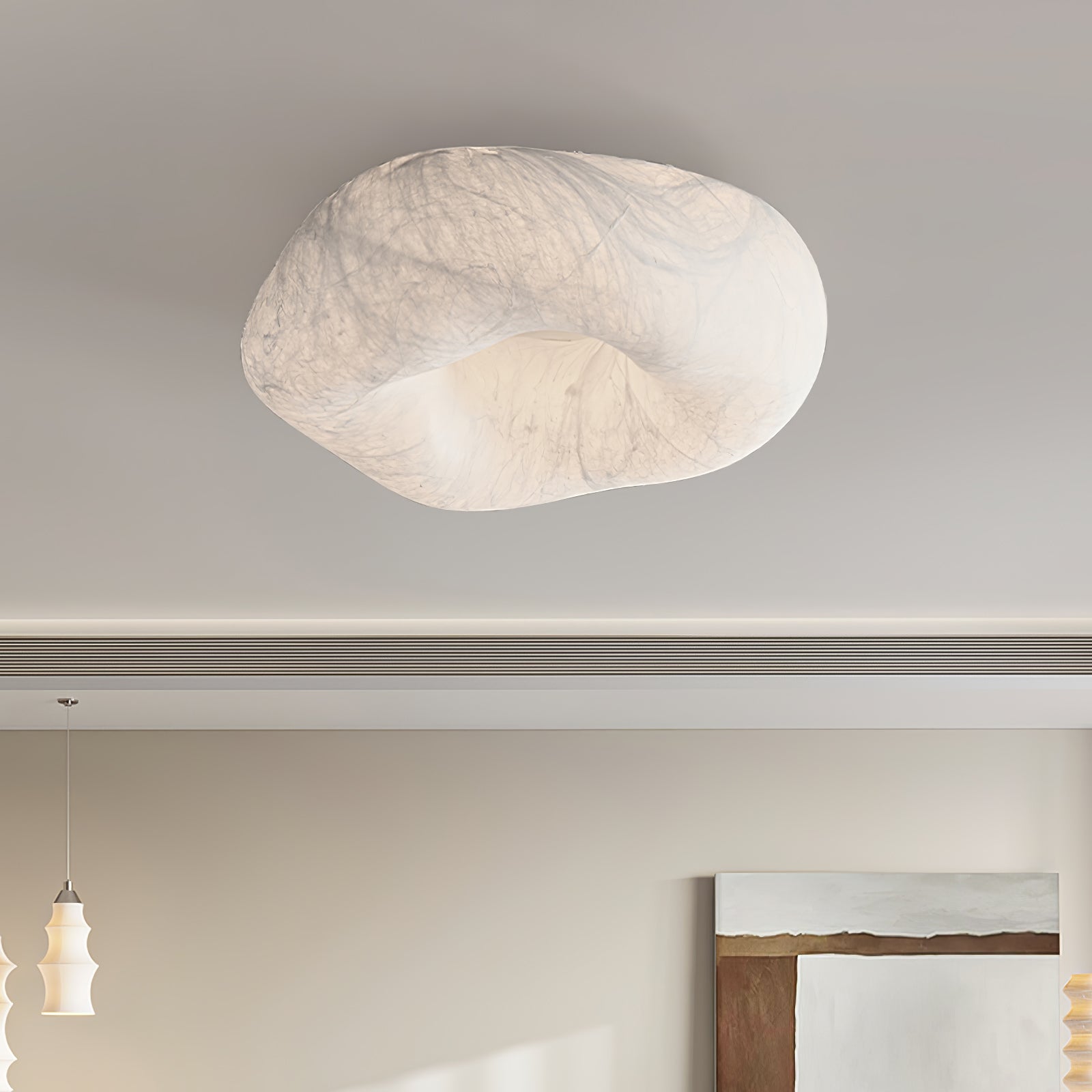 Yunduo Silk Ceiling Lamp ? 19.7″ x H 7″ / Dia 50cm x H 18cm (Power ~20W) / White / Warm Light Ceiling lamp