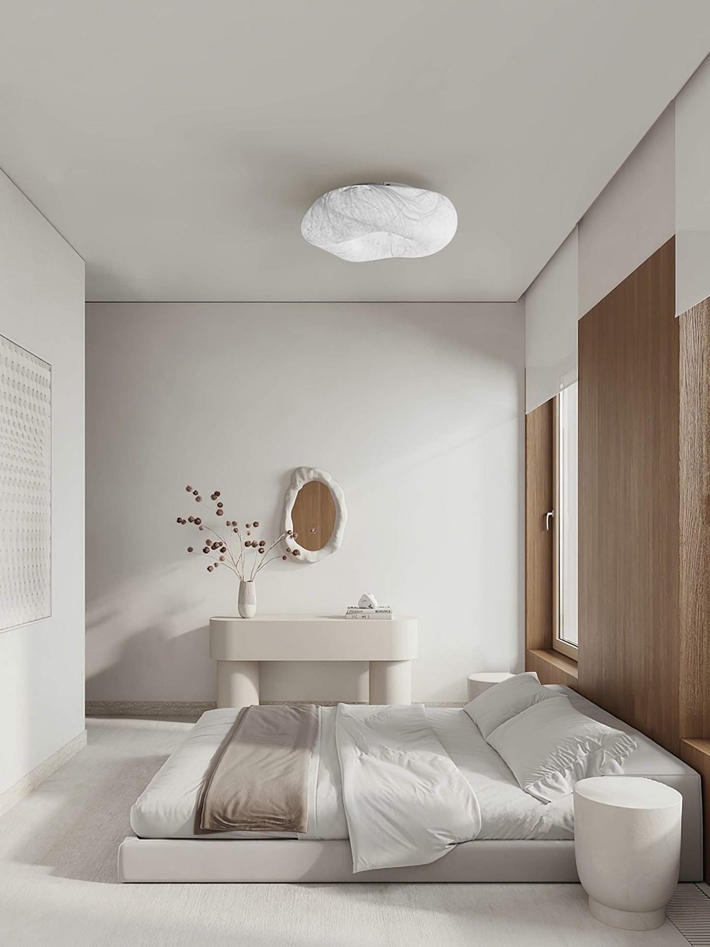 Yunduo Silk Ceiling Lamp ? 19.7″ x H 7″ / Dia 50cm x H 18cm (Power ~20W) / White / Warm Light Ceiling lamp