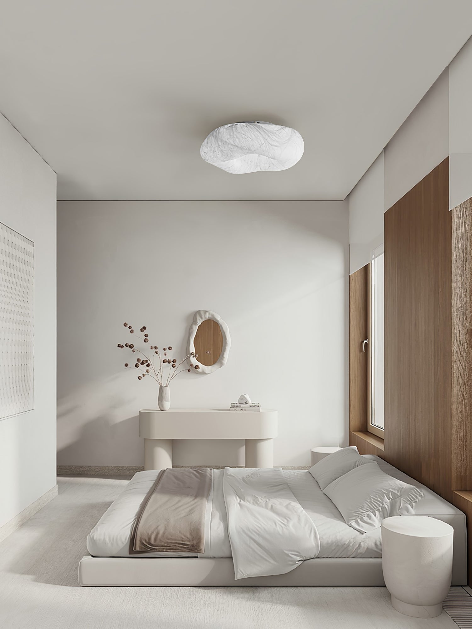 Yunduo Silk Ceiling Lamp ? 19.7″ x H 7″ / Dia 50cm x H 18cm (Power ~20W) / White / Warm Light Ceiling lamp