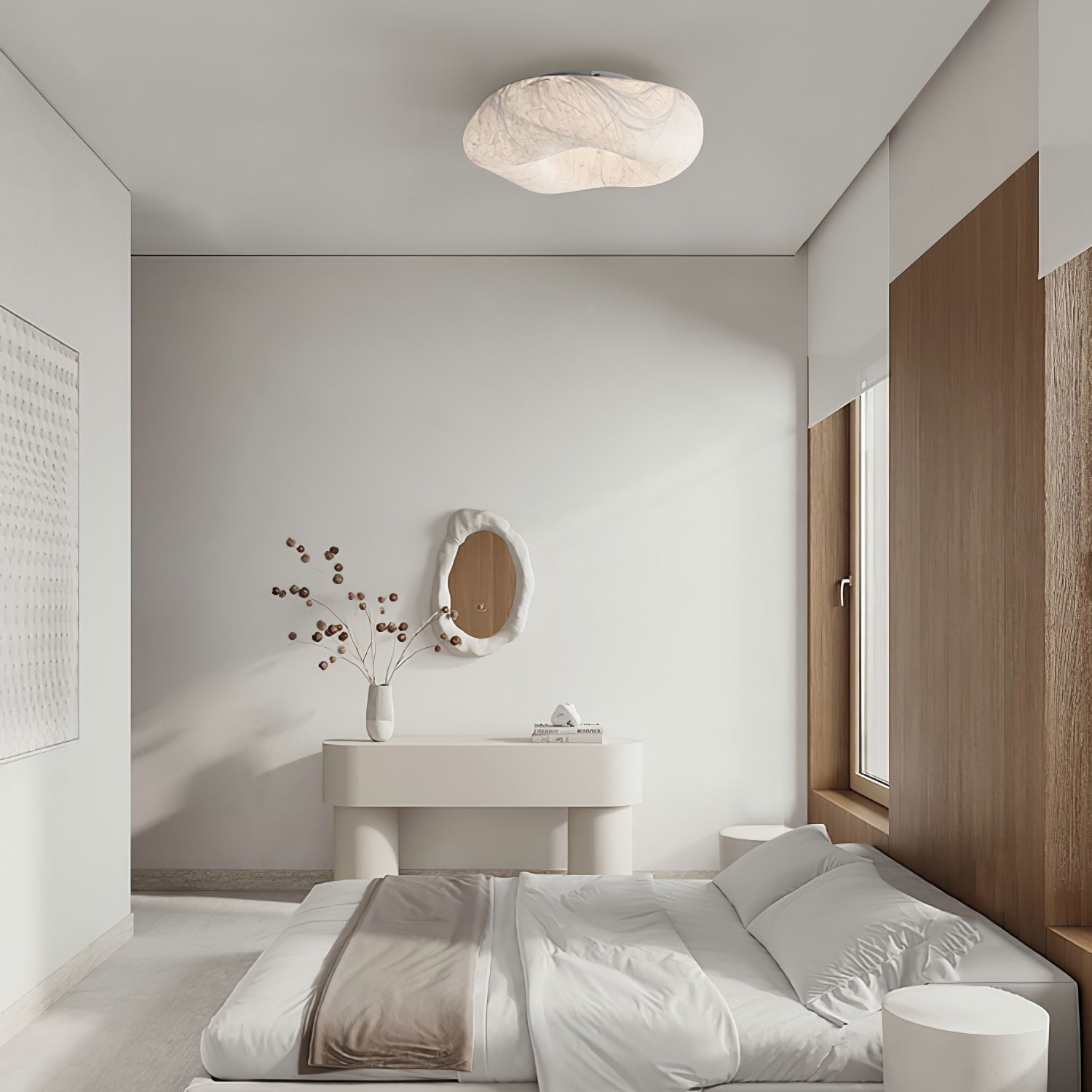 Yunduo Silk Ceiling Lamp ? 19.7″ x H 7″ / Dia 50cm x H 18cm (Power ~20W) / White / Warm Light Ceiling lamp