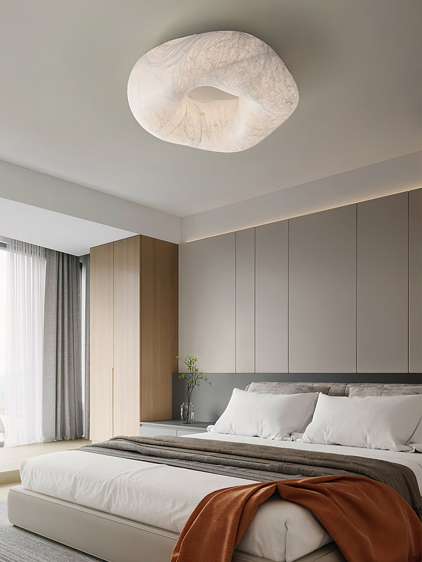 Yunduo Silk Ceiling Lamp ? 19.7″ x H 7″ / Dia 50cm x H 18cm (Power ~20W) / White / Warm Light Ceiling lamp