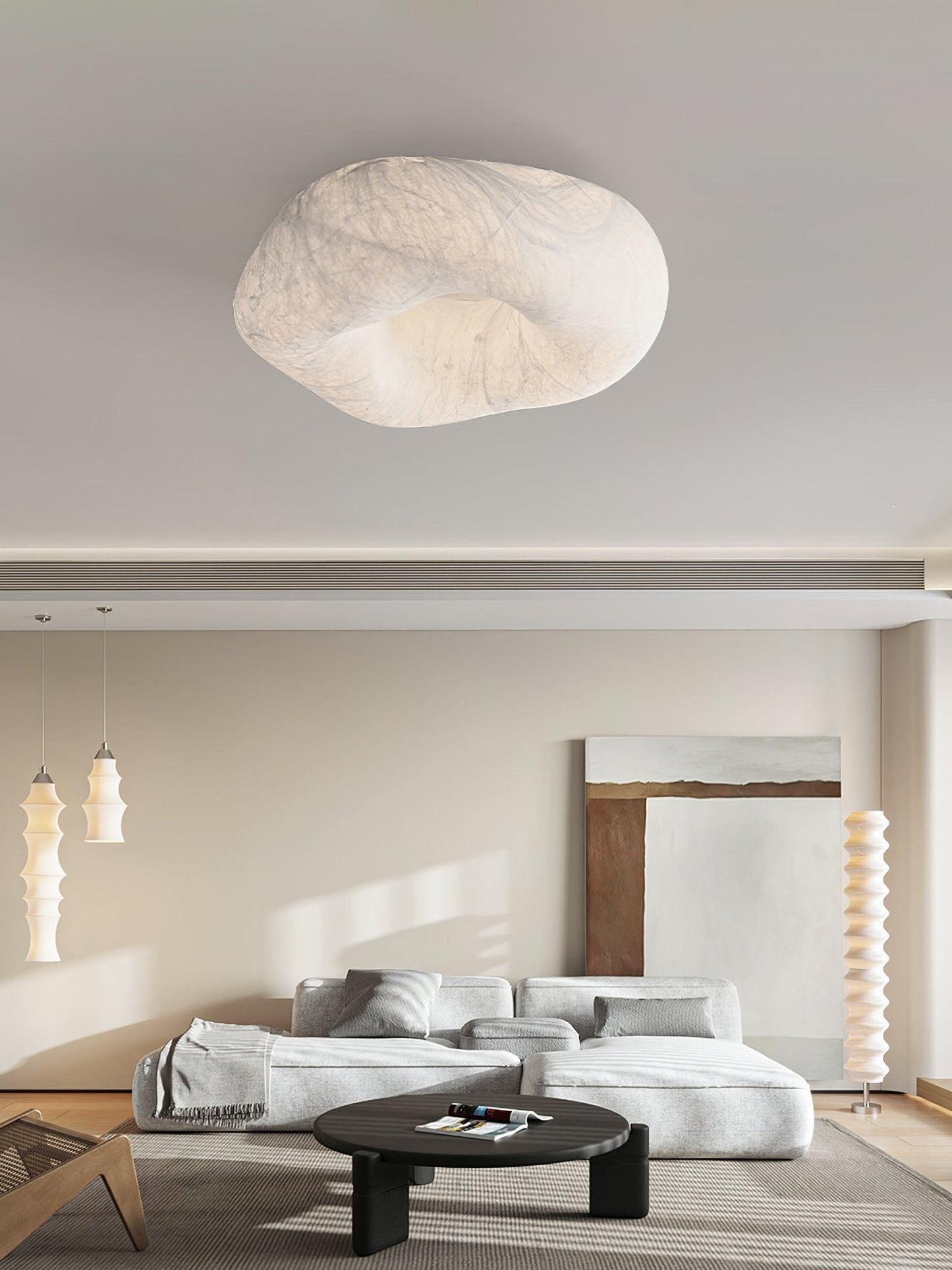 Yunduo Silk Ceiling Lamp ? 19.7″ x H 7″ / Dia 50cm x H 18cm (Power ~20W) / White / Warm Light Ceiling lamp
