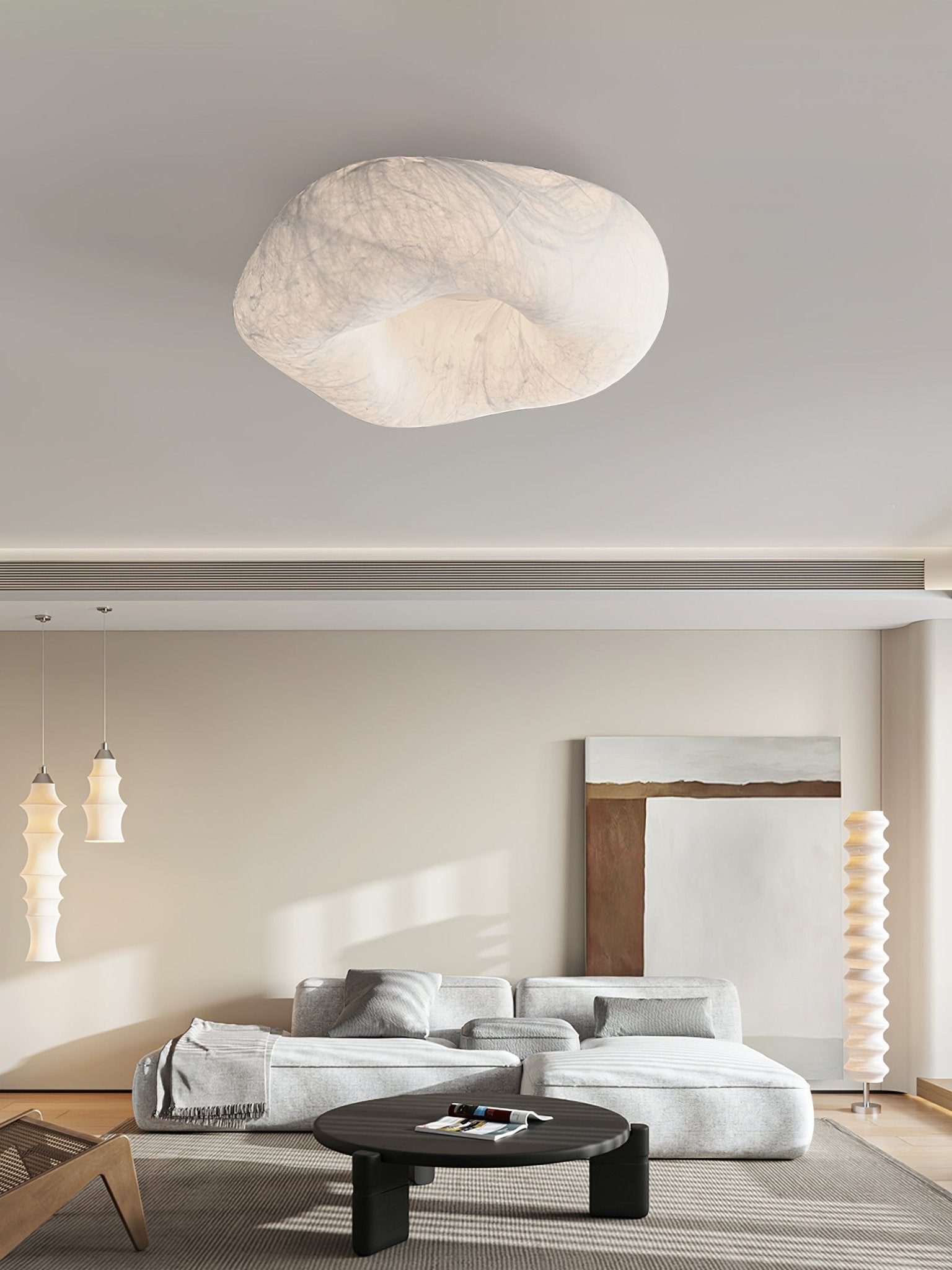 Yunduo Silk Ceiling Lamp ? 19.7″ x H 7″ / Dia 50cm x H 18cm (Power ~20W) / White / Warm Light Ceiling lamp