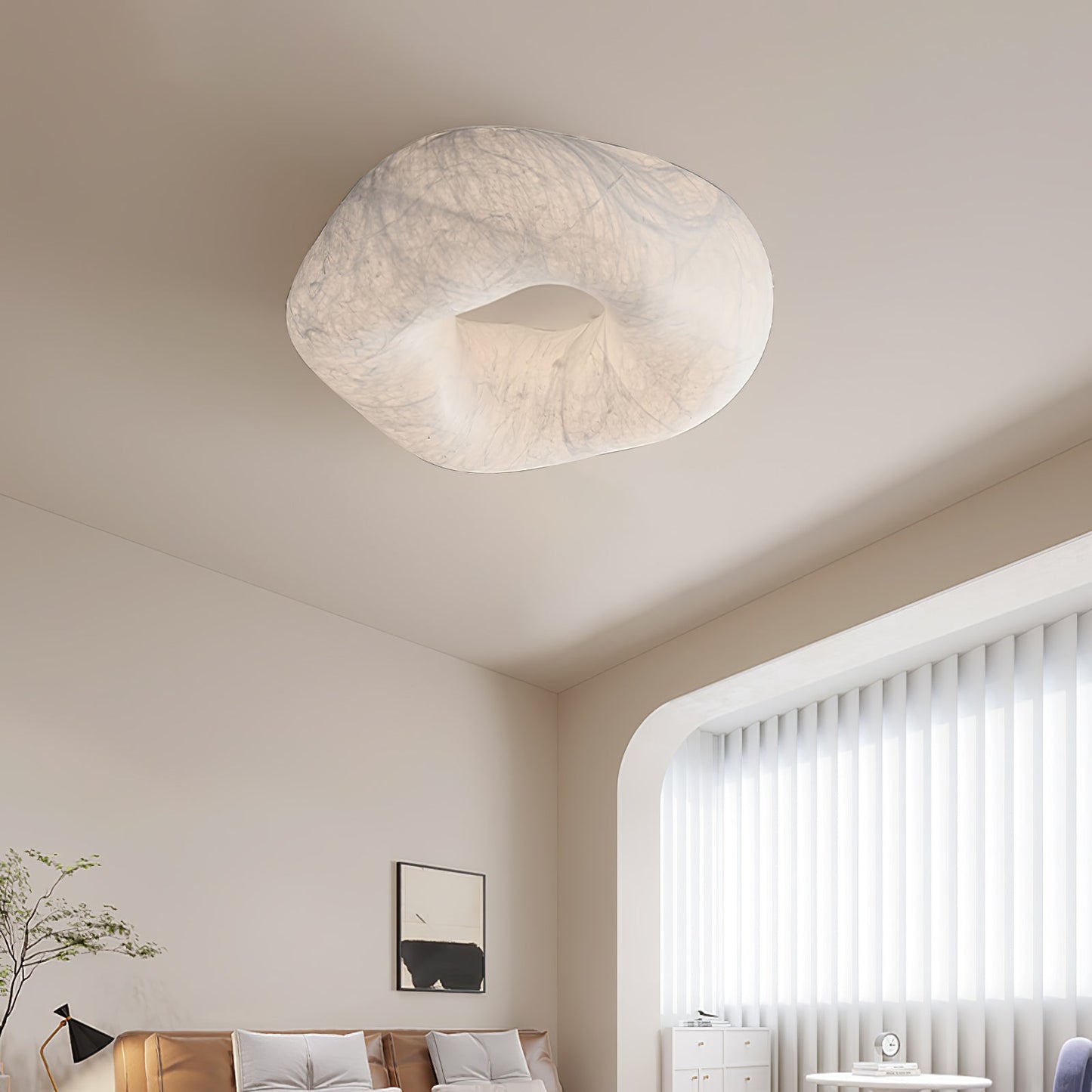 Yunduo Silk Ceiling Lamp ? 19.7″ x H 7″ / Dia 50cm x H 18cm (Power ~20W) / White / Warm Light Ceiling lamp