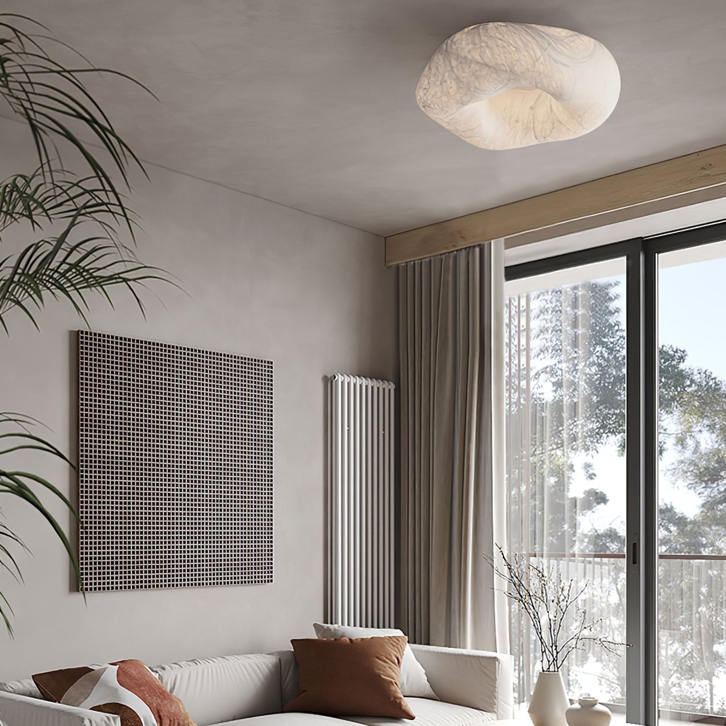 Yunduo Silk Ceiling Lamp ? 19.7″ x H 7″ / Dia 50cm x H 18cm (Power ~20W) / White / Warm Light Ceiling lamp