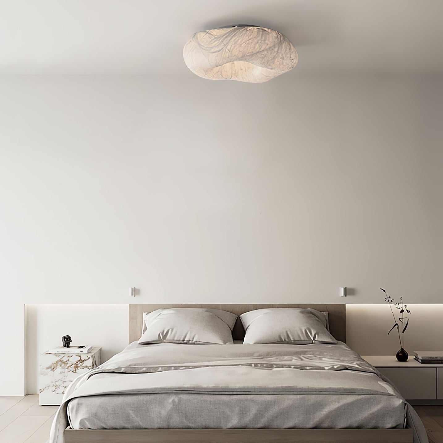Yunduo Silk Ceiling Lamp ? 19.7″ x H 7″ / Dia 50cm x H 18cm (Power ~20W) / White / Warm Light Ceiling lamp