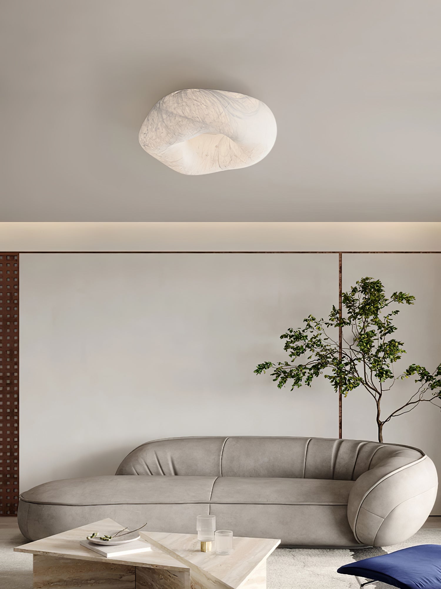 Yunduo Silk Ceiling Lamp ? 19.7″ x H 7″ / Dia 50cm x H 18cm (Power ~20W) / White / Warm Light Ceiling lamp