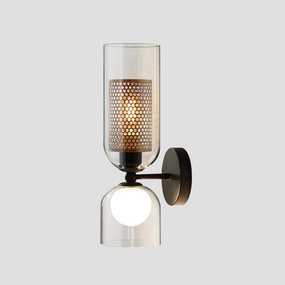 Zachary Wall Lamp Dia 10.2″ x H 15.3″/ Dia 26cm x H 39cm / Black & Clear Wall lamp