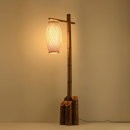 Zen Bamboo Tube Floor Lamp ? 19.7″ x H 63″ / Dia 50cm x H 160cm / Bamboo color / US Plug Floor lamp