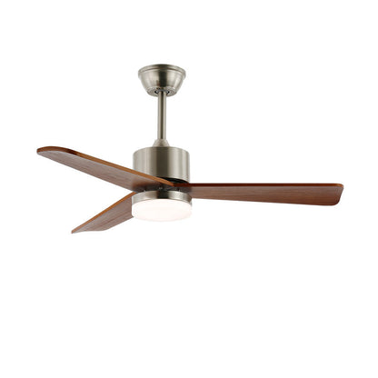 Zephyr Wooden 42’’/52’’ Ceiling Fan Light ? 52″ x H 11.8″ / Model D Brushed nickel & Walnut / Three-Color Changing