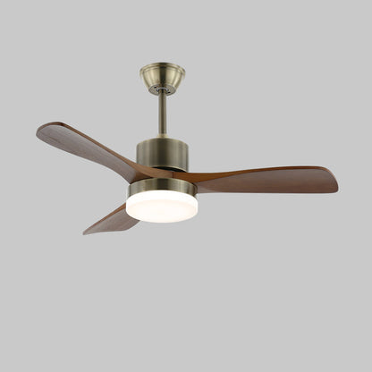 Zephyr Wooden 42’’/52’’ Ceiling Fan Light ? 42″ x H 11.8″ / Model B Antique bronze & Walnut / Three-Color Changing
