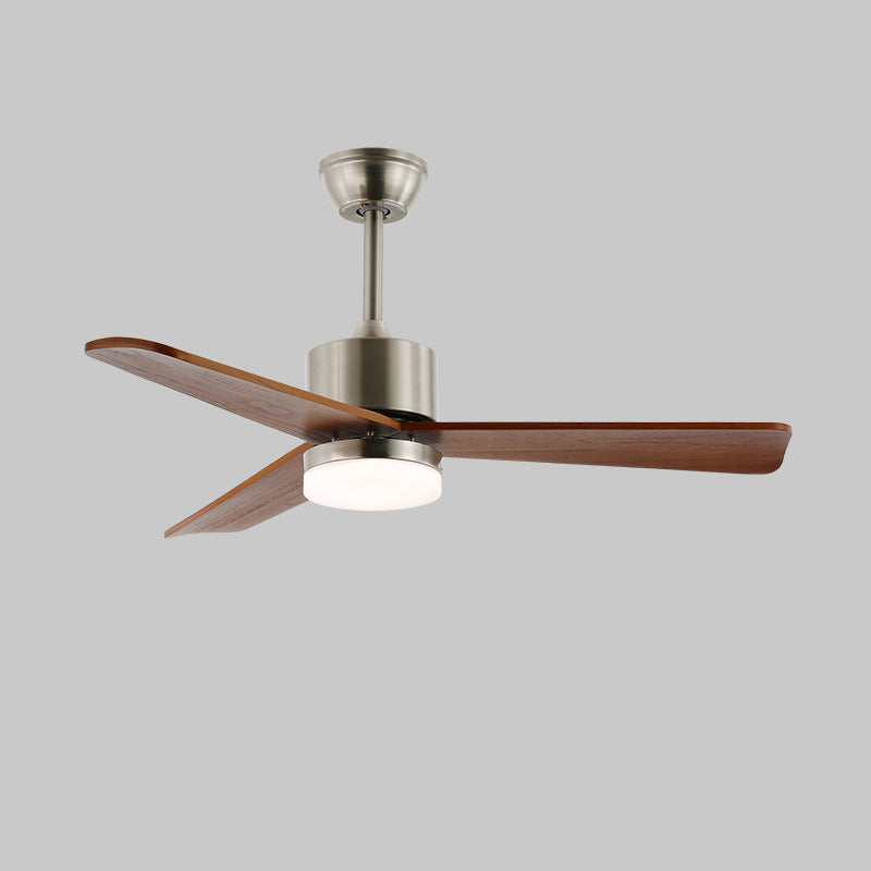 Zephyr Wooden 42’’/52’’ Ceiling Fan Light ? 42″ x H 11.8″ / Model D Brushed nickel & Walnut / Three-Color Changing