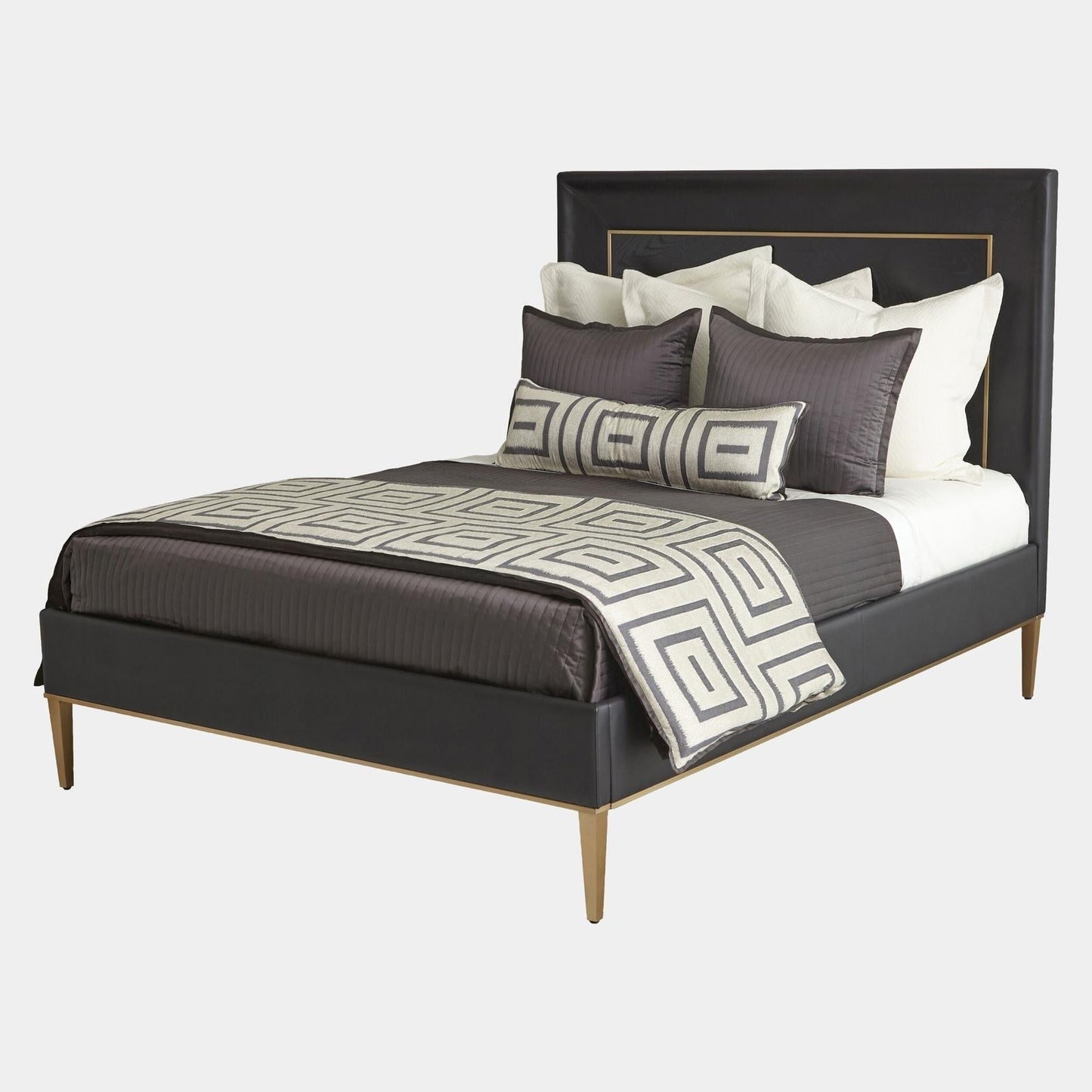 Global Views Black Ellipse Queen Bed