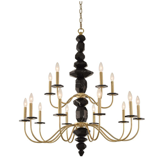 Allegri Piedra 15 Light 38" Wide Taper Candle Style Chandelier