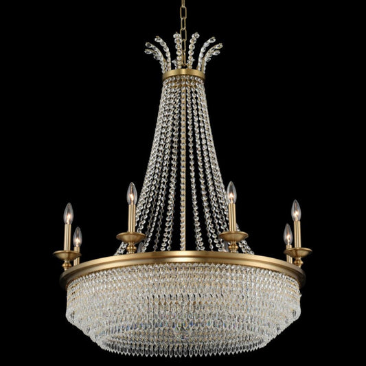 Allegri Tavo 12 Light 34" Wide Taper Candle Style Empire Chandelier with Firenze Crystal